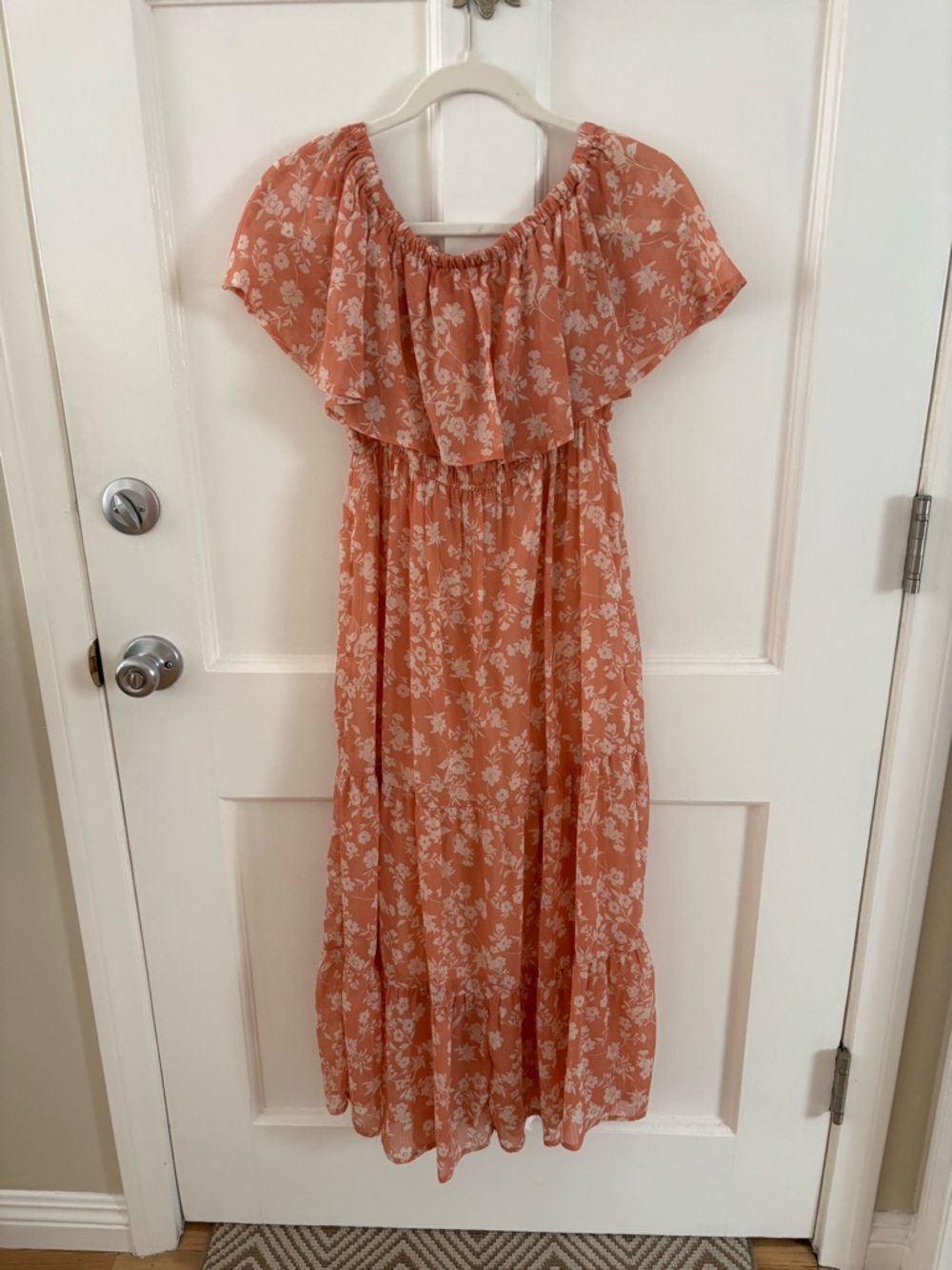 2 for $30 🌸 mittoshop Coral Floral Off-Shoulder Dress